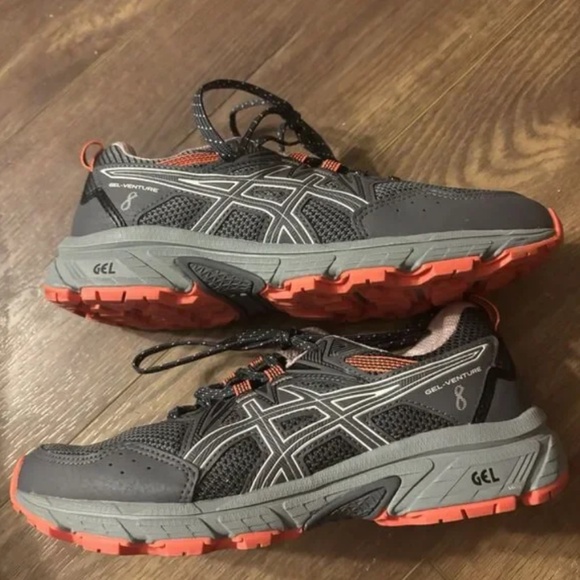 ASICS Women’s Gel Venture 8 Running Shoes Gray/Orange Trail Hiking (Size 7 Wide) - Picture 5 of 9